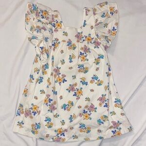 Zara Cream and Blue Floral Dress